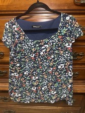 Allegra K Floral Print Short Flutter Sleeve S...