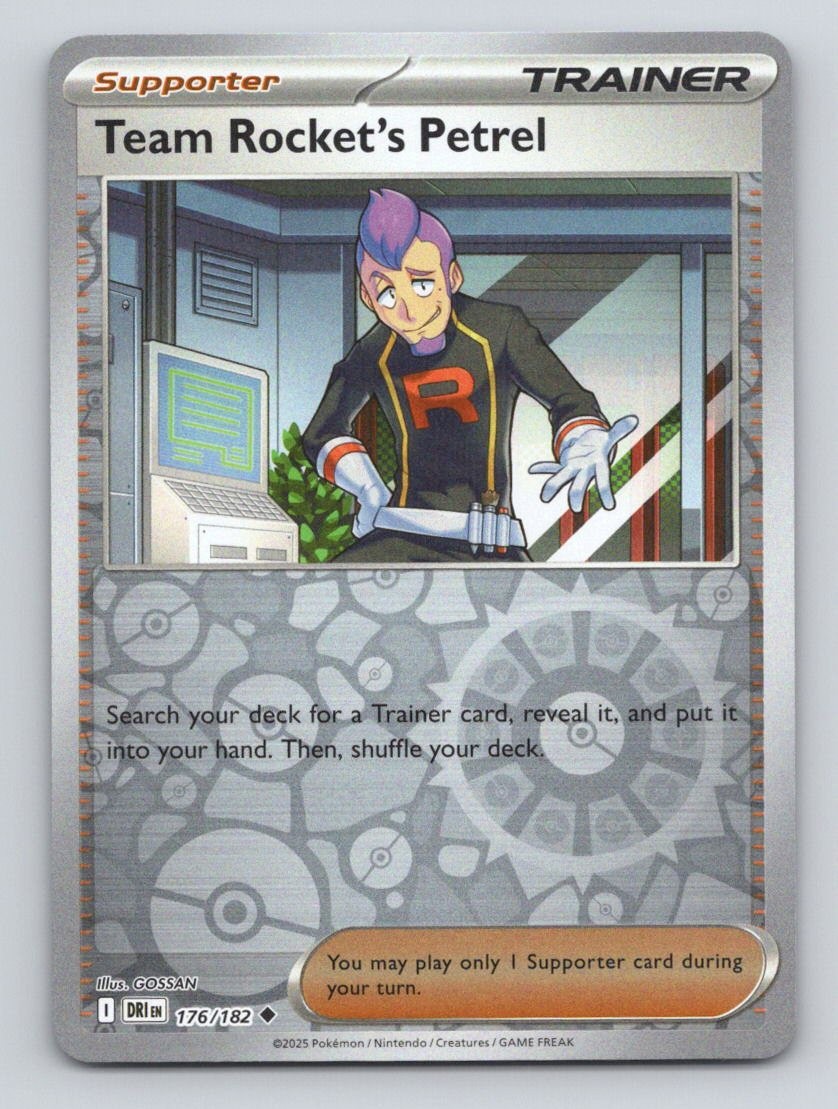 Team Rocket's Petrel 176/182 Uncommon Destined Rivals Pokemon Reverse Holo NM