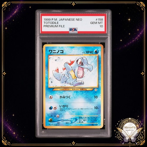 File C Checks PSA 10 GEM MINT Totodile No. 158 Neo Premium File 1 2000 Vintage ...