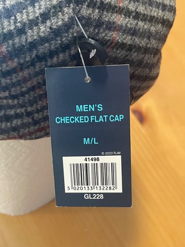 Mens Tom Franks Checked Flat Cap M/L - Picture 6 of 6