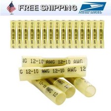 12-10 AWG Gauge Heat Shrink Crimp Terminal Wire Butt Connector Yellow 4.0-6.0mm2