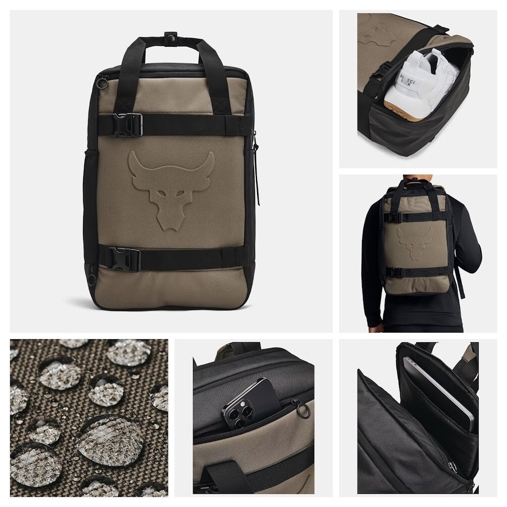Under Armour Project Rock Black Turtle Laptop Backpack Duffle Bag NWT Storm Proof