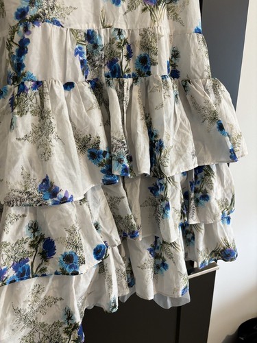 & other stories Strappy Silk Blend Layered mini Dress floral ruffle blue US 4 - Picture 8 of 15