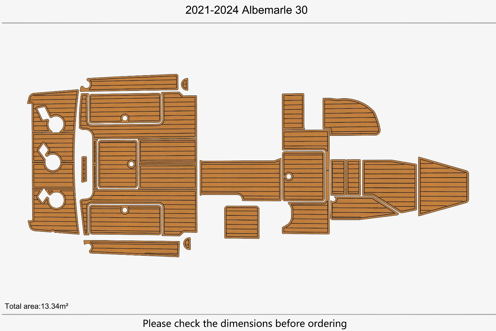 2021 Albemarle 30 Swim Platform Cockpit Boat EVA Pad Foam Teak Deck Flooring Mat