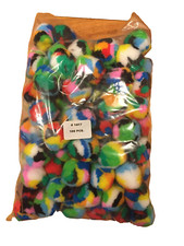 Vo-Toys 1.5" Puff Puffy Yarn Cotton Balls 100 Pack Cat Toy Xpet Votoys Bulk toys