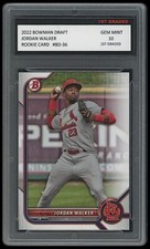 Jordan Walker 2022 Bowman Draft Rookie Card RC St. Louis Cardinals 1st Graded 10