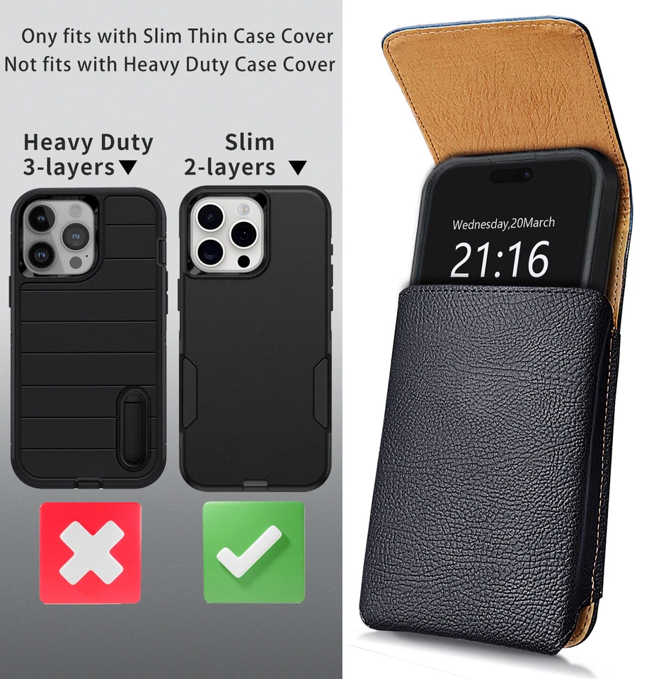 For Samsung Galaxy S25/S25+/S25 Ultra/ Edge Leather Case Belt Clip Holster Pouch - Image 4 of 4