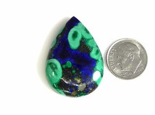Natural Premium Azurite cabochon gemstone cab single gem Malazurite a004