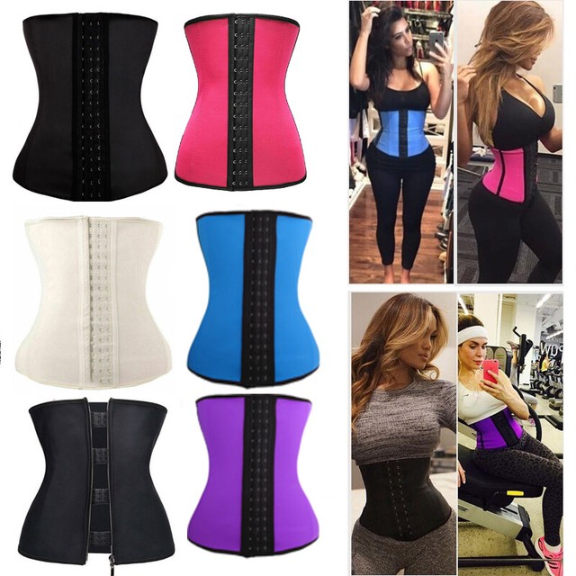 Fajas Colombian LATEX Rubber Waist Trainer Cincher Body Shaper