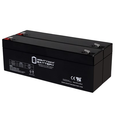 Mighty Max 12V 2.3AH F1 SLA Replaces Schiller America AT-2 AT-2 Plus EKG - 2Pack