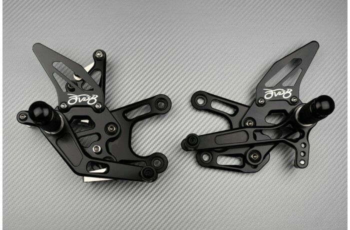 Commandes reculées KAWASAKI ZX-10R noires pour optimiser votre position sur piste - 2