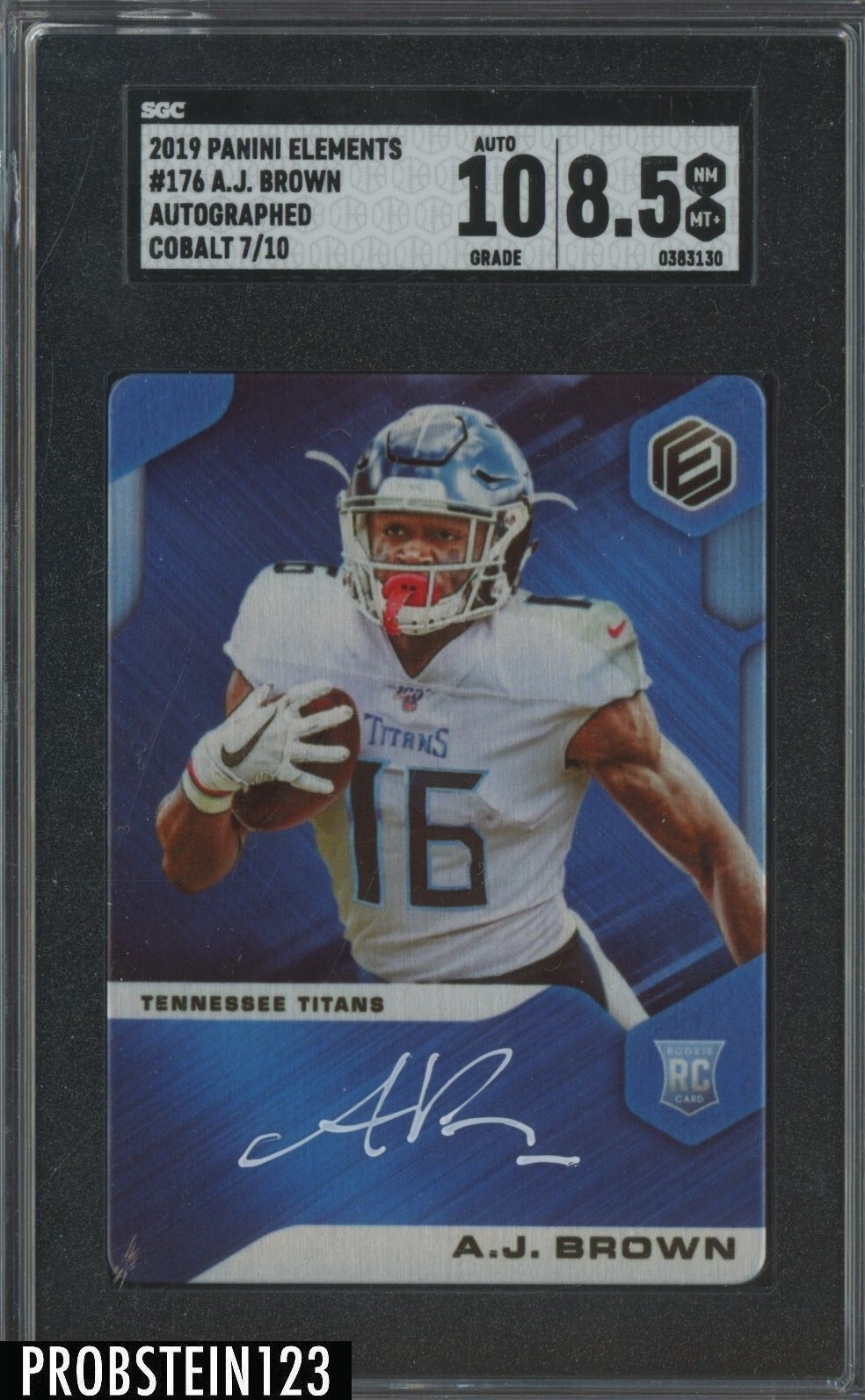 AJ Brown Panini Elements #176 Signature-Cobalt