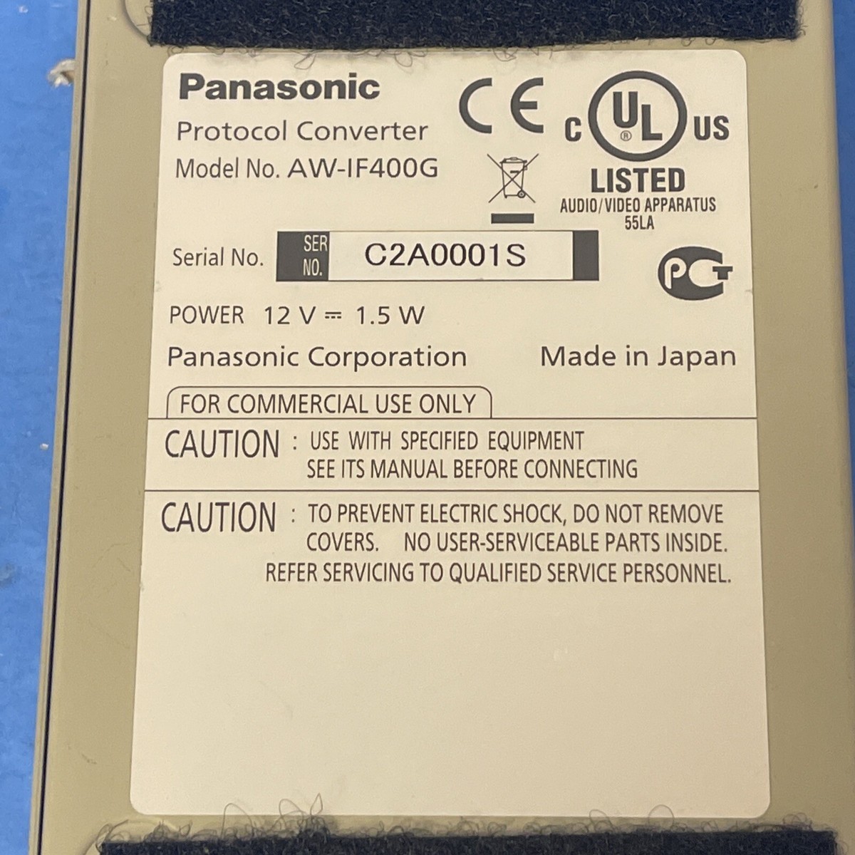PANASONIC PROTOCOL COVERTER AW-IF400 | eBay