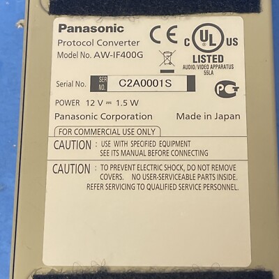 PANASONIC PROTOCOL COVERTER AW-IF400 | eBay