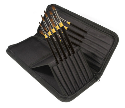 Daler Rowney System 3 Heavy Body Zip Case 10 Künstler Acryl Pinsel langer Griff 