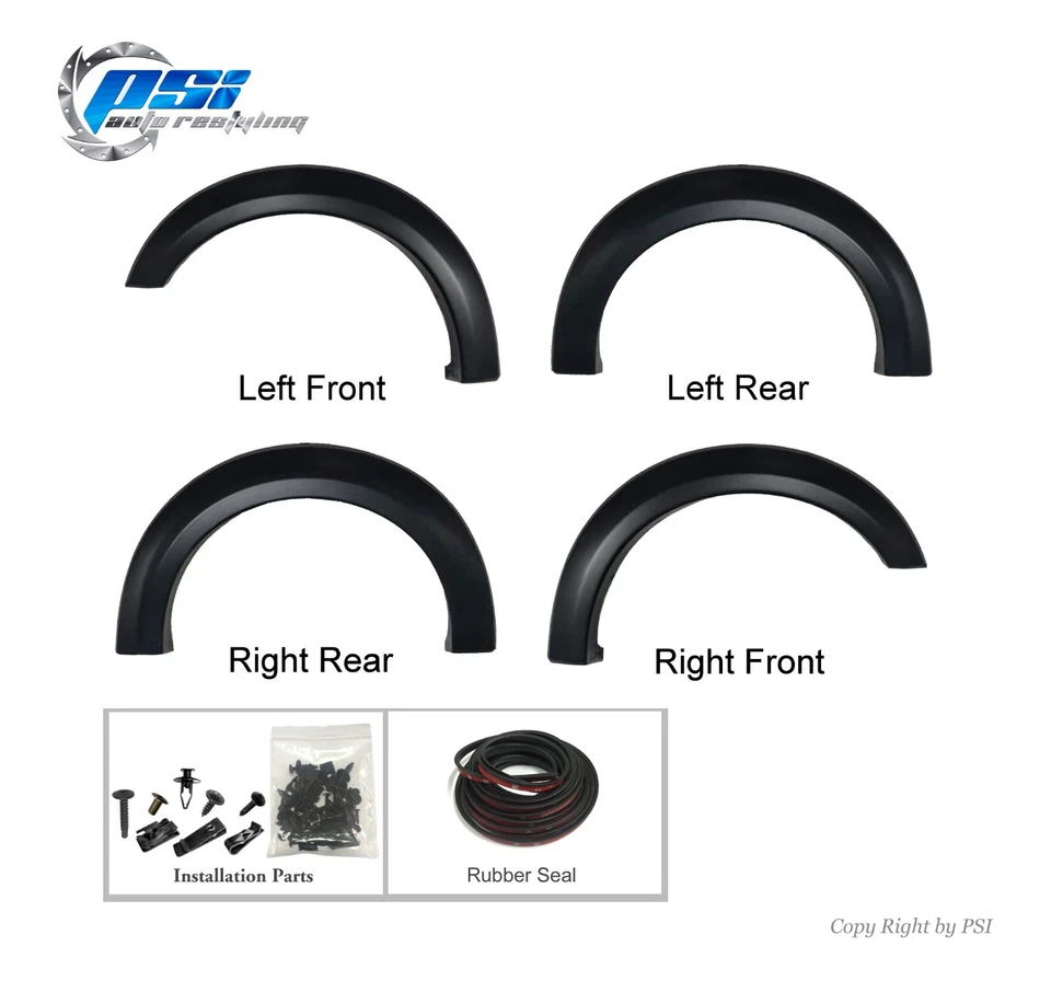 Extension Style Fender Flares Fits Ford F-150 2018-2020 Paintable Finish  Foto 2 de 4