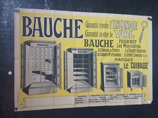 AFFICHE  COFFRE-FORTS BAUCHE  VERS 1910  120X80CM  LITHOGRAPHIE