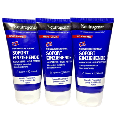 Neutrogena Handcreme ~ sofort einziehend ~ Handpflege ~ 3 x 75 ml ~ neue Formel