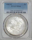 :1902-O SILVER MORGAN DOLLAR BRIGHT BLAST-WHITE NEAR GEM PCGS MS64 HIGHER GRADES