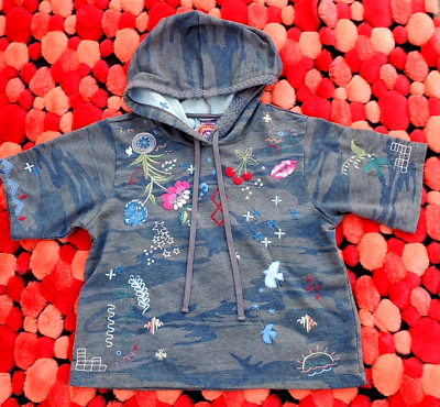 NWT Johnny Was Biya 3J Workshop Cleo French Terry Hoodie Pullover