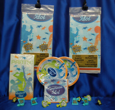American Idol Party Set # 7 Plates Tablecover Napkins Favors Loot Bags Rings