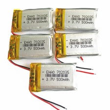 5 PCS 3.7V 500mAh Lipo Rechargeable Battery For Camera Headset WATCH GPS 702035