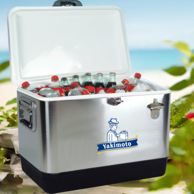 Yakimoto 54 Qt Stainless Steel Can Cooler with Bottle Opener,80 Cans Capacity