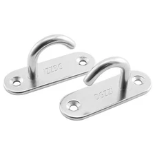 2pcs 304 Stainless Steel Ceiling Hooks Wall Hooks M6 Screw Mount Hook Hangers...