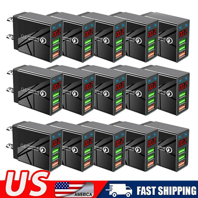 3 Port Wall Charger Fast Quick QC 3.0 USB Hub Power Charging Adapter US Plug Lot