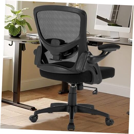 Ergonomic Mesh Office Chair, Comfy Desk Chair with Flip up Armrests, Swivel