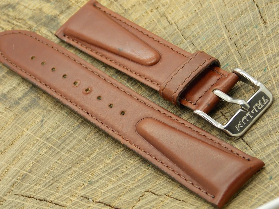 Vintage Lorus Swim-Safe Leather w Silver Tone Buckle 20mm Watch Band NOS Unused - Image 3 of 4