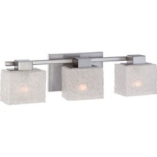 Quoizel MLD8603BN Melody 3 Light Bath Vanity Fixture, Silver
