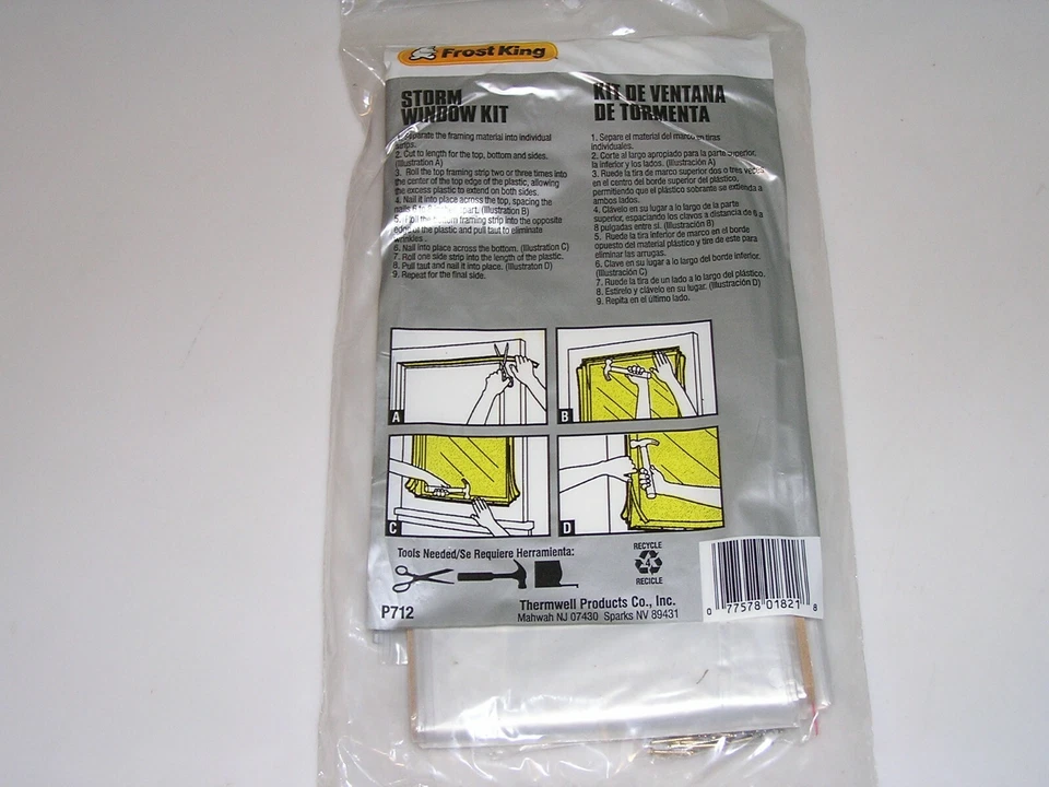 Frost King P712H Clear Polyethylene Window Kit , 3' x 6' x 1.25 Mil, 2 Pack - Image 2 of 2