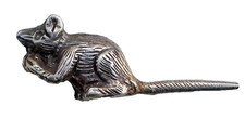 ethnic old Silver Rat Statue Lord Ganesh vehicle mouse