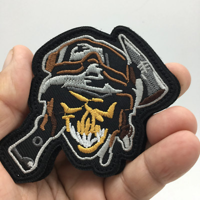 Classic Soldier Hatchet Skull Helmet Hook and Loop Morale Patch FREE ...