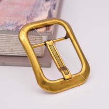 Men Old Gold Heavy Leathercraft Center Bar Lock Leather Belt Buckle Inner 40mm