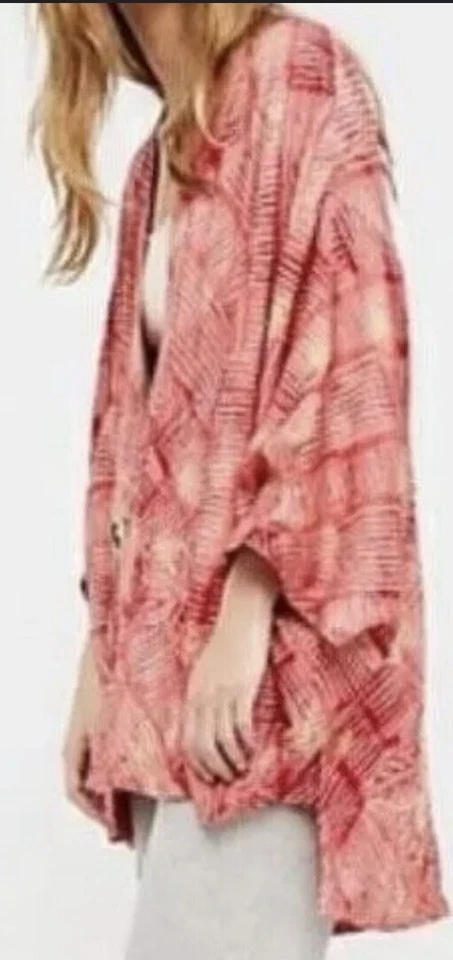 Jaqueta Blazer Free People OS Shibori Kimono Nova sem etiquetas - Imagem 2 de 2