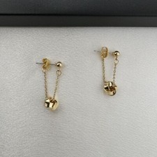 Elegant Twisted Metal Knot Dangle Drop Earrings for Women