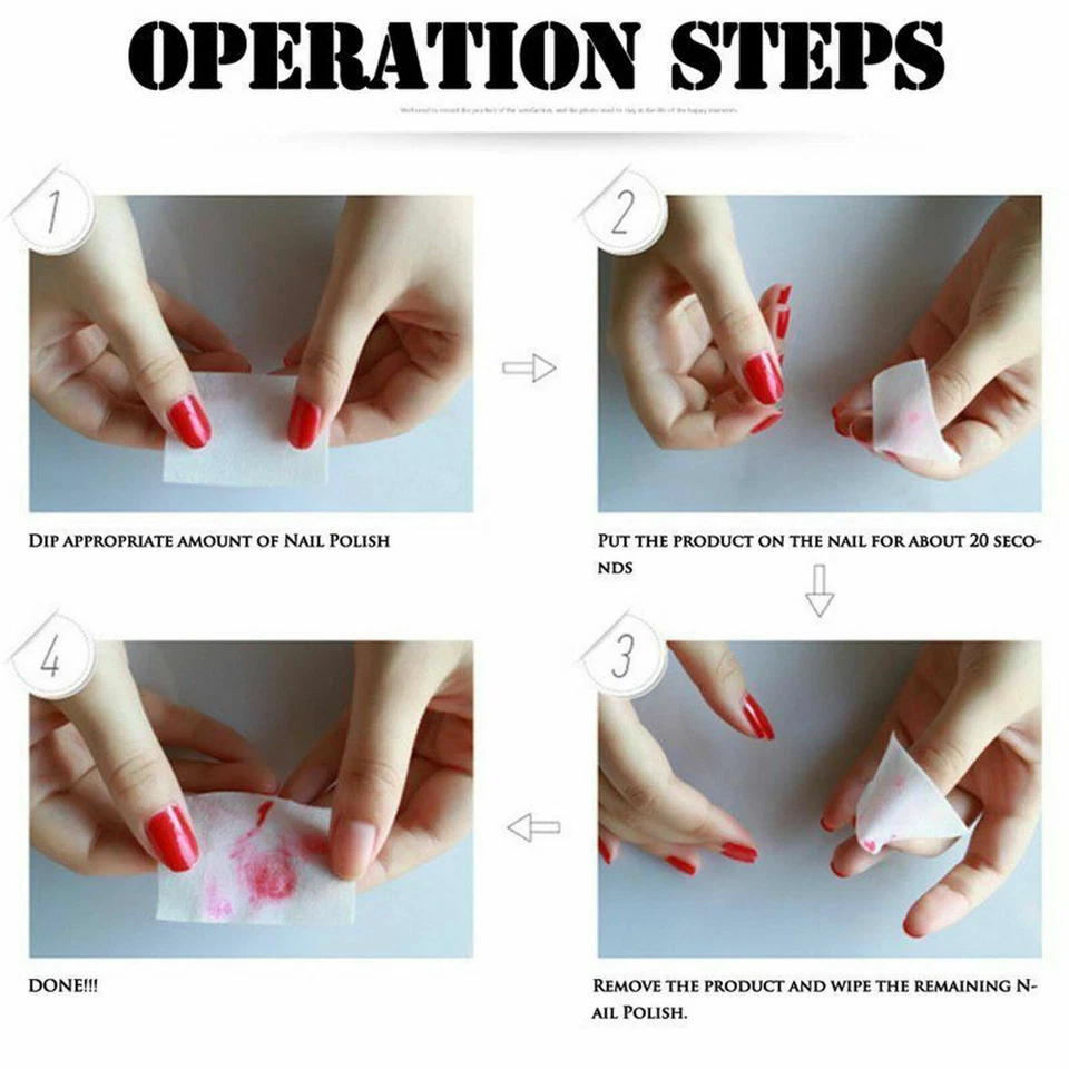 Toallitas para uñas 900 piezas almohadilla de papel puntas pegamento esmalte removedor brillo limpio OFERTA Foto 4 de 4