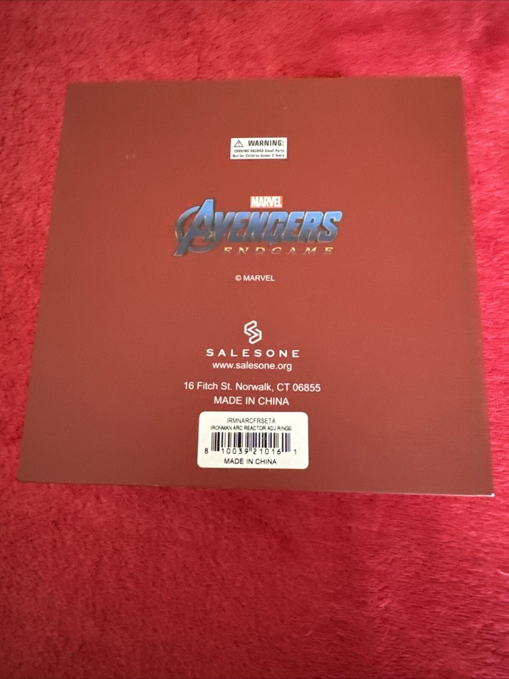 Marvel Comics Stark Ind Iron Man 5 Resplandor Arco Reactor Conjunto de Caja de Anillos Ajustables Nuevo de Lote Antiguo Foto 3 de 4