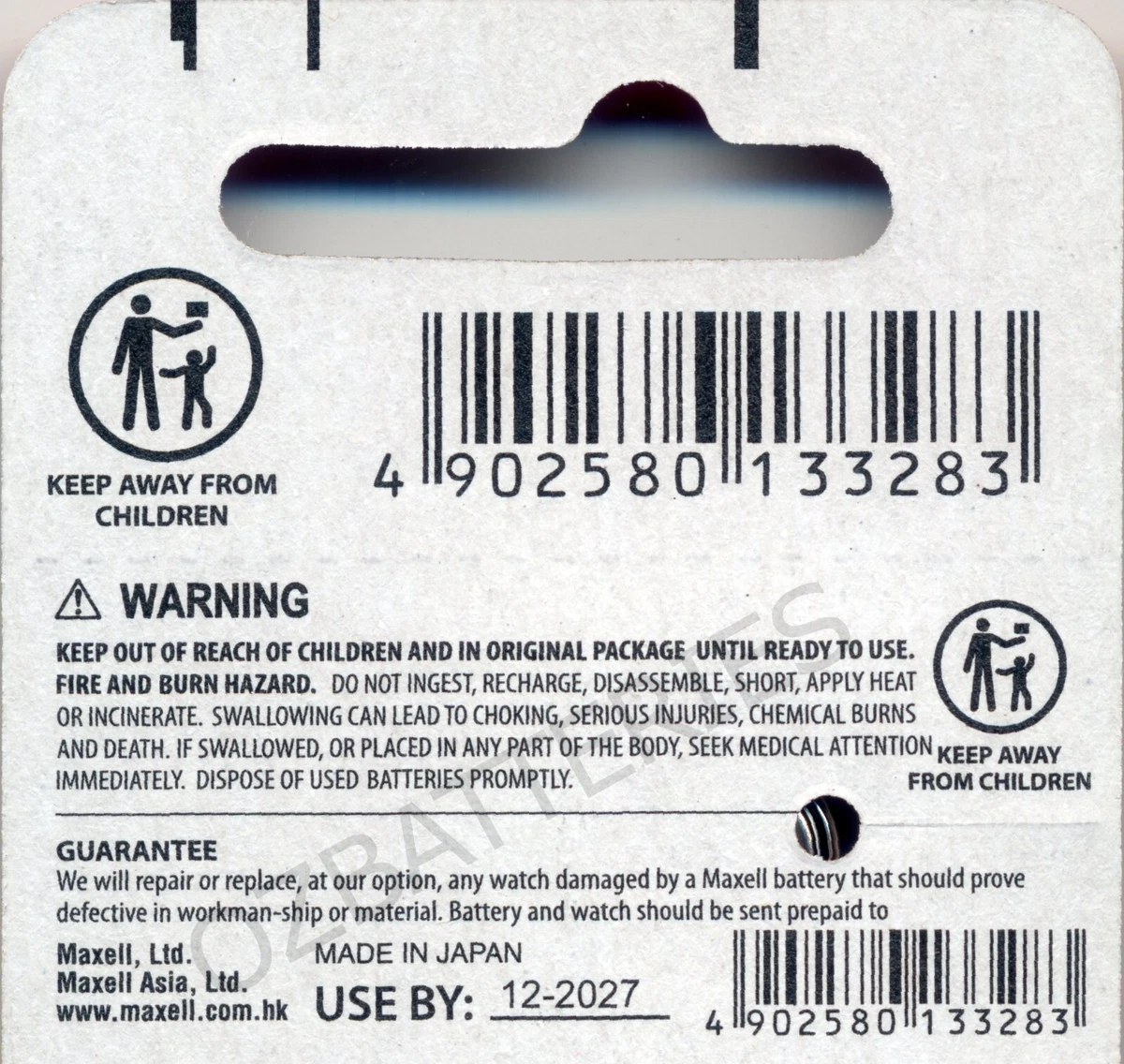 1PC SR927SW, 395 MAXELL Silver Oxide Battery 1.55V made in Japan Expiry 06-2029