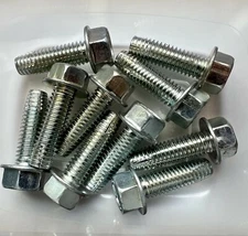 (10) 3/8-16 X 1-1/4 Thread Cutting Screw Type F Hex Flange Steel Self Tapping 