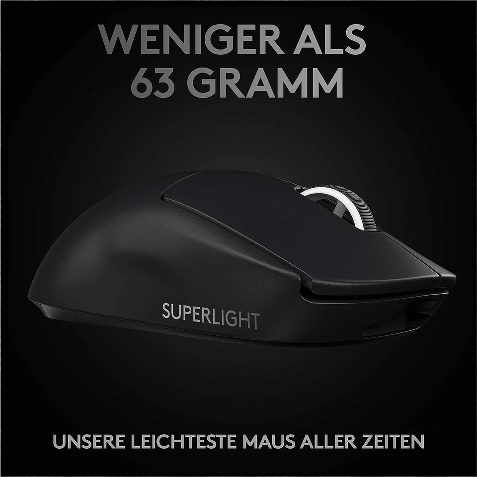 Logitech G Pro X Superlight kabellose Gaming-Maus HERO 25K Sensor - Schwarz - Bild 3 von 4