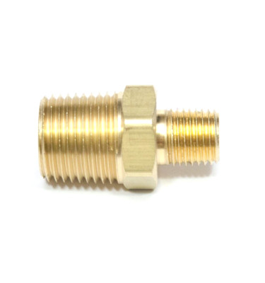 Hex Male Pipe Nipple Reducer 1/2 to 1/4 Npt Brass Fitting Air Water Fuel Oil Gas