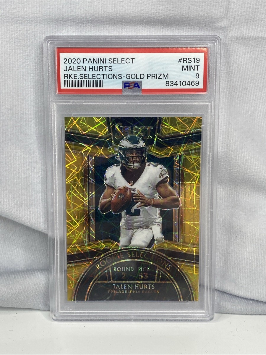 Jalen Hurts 2020 Panini Select Gold Prizm /10 Rookie Selections RC