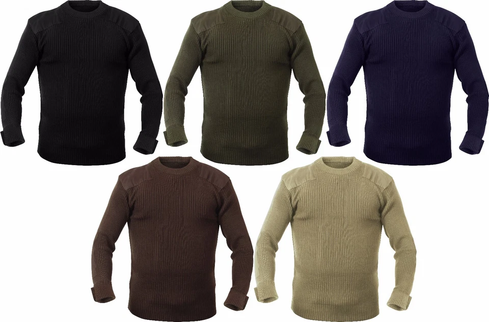 Rothco Crew Neck Acrylic Sweater Uniform Army Commando Thick Warm Winter Work - Image 3 of 3