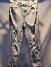 Cello Juniors Distressed Light Blue Denim Jeans 5-Pocket Button Zip Women
