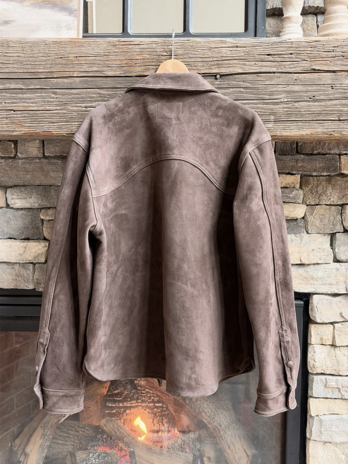 Freenote Cloth Packard Goatskin Suede Western Shirt Jacket Chocolate XXL USA image 2
