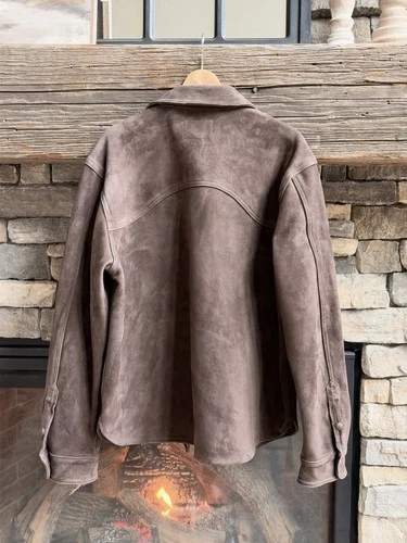 Freenote Cloth Packard Goatskin Suede Western Shirt Jacket Chocolate XXL USA image 2