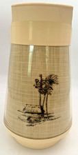 Vintage Thermo-Serv Insulated Pitcher Palm Tree Beach Tropical MCM Retro Tiki